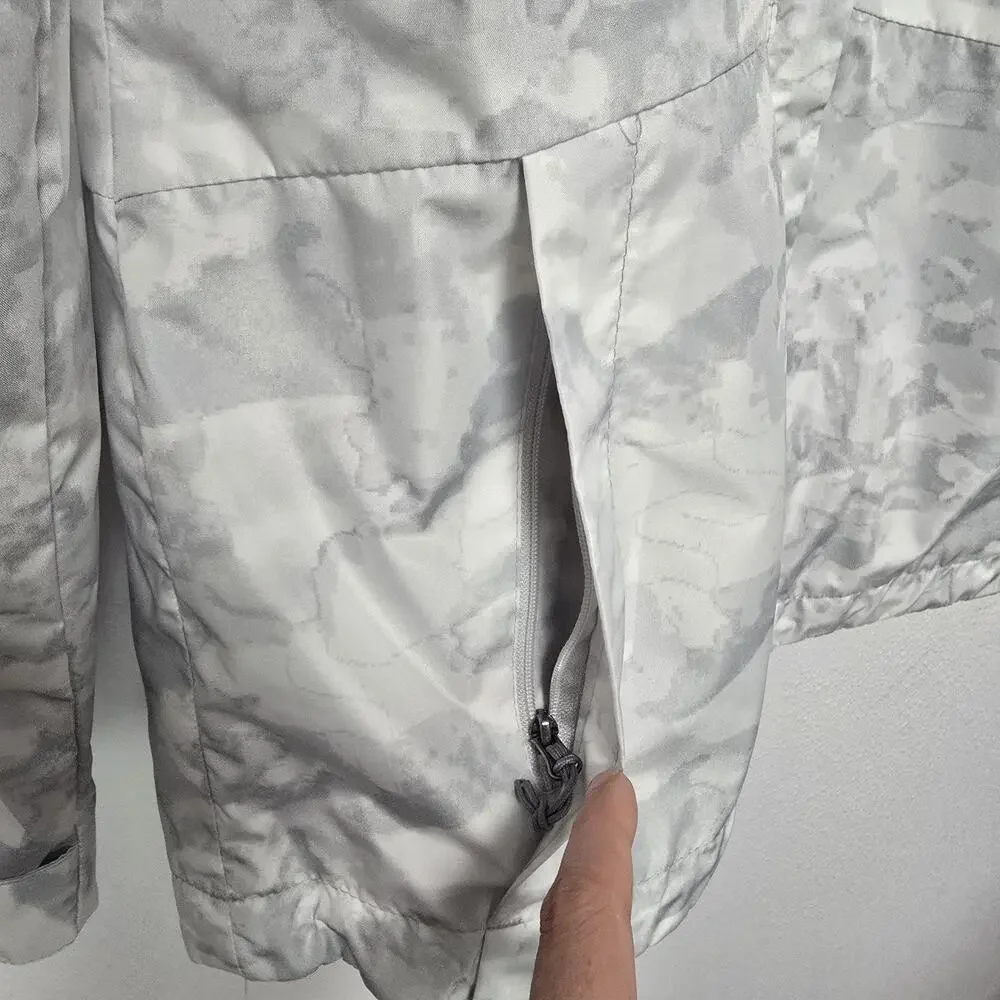 Swiss Alps White Camo Full Zip Packable Windbreaker w Hood Youth‎ Large 12-14